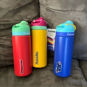 Crayola x Joe Fresh Stainless Steel Water Bottle Lot - 3 Count